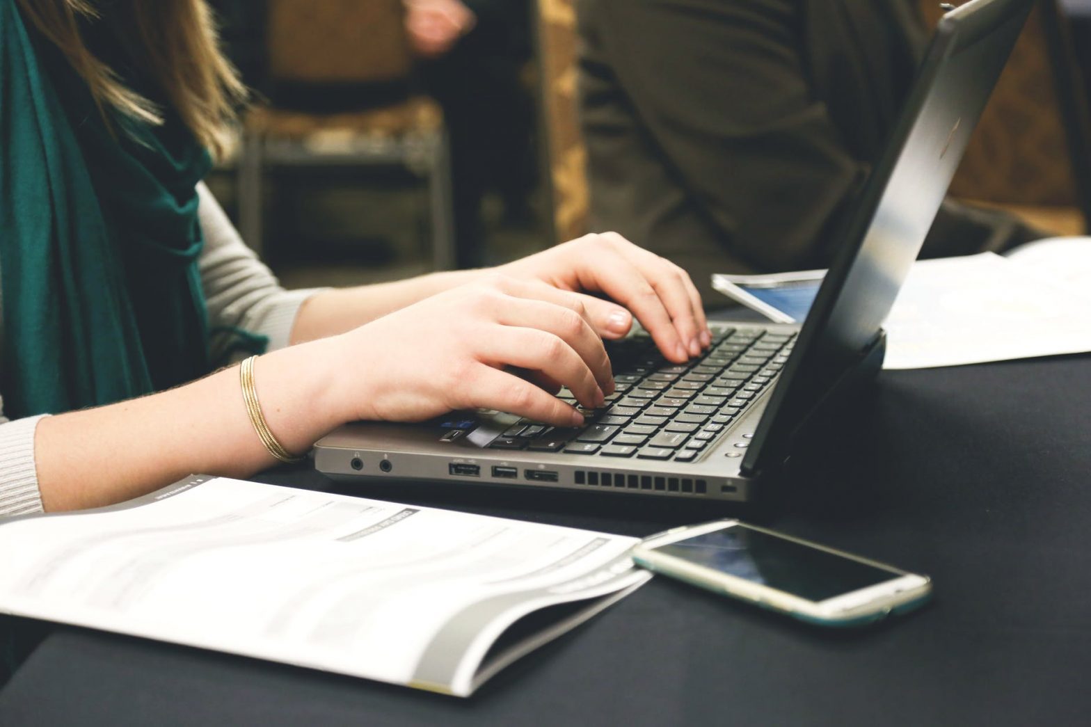 woman typing writing programming